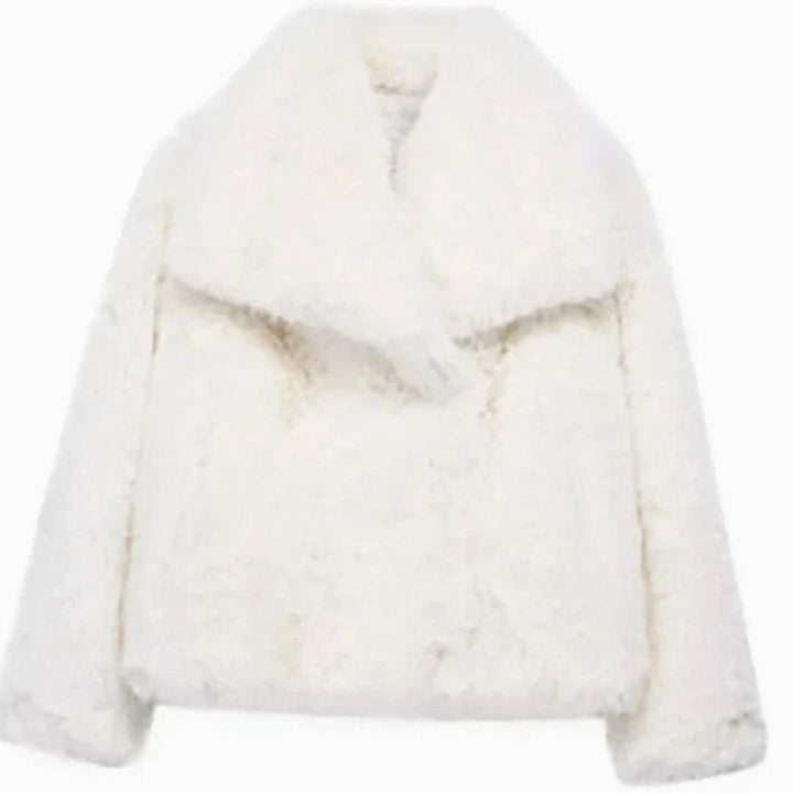 Women's Relaxed-Fit Open-Front Faux Fur Jacket - White