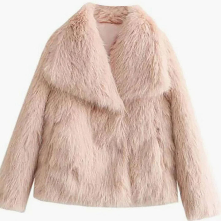 Women's Relaxed-Fit Open-Front Faux Fur Jacket - Light Pink