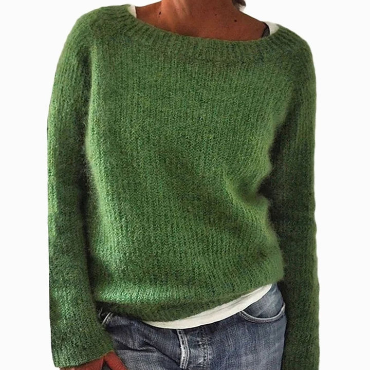Women's Relaxed-Fit Soft Knit Pullover Sweater - Green