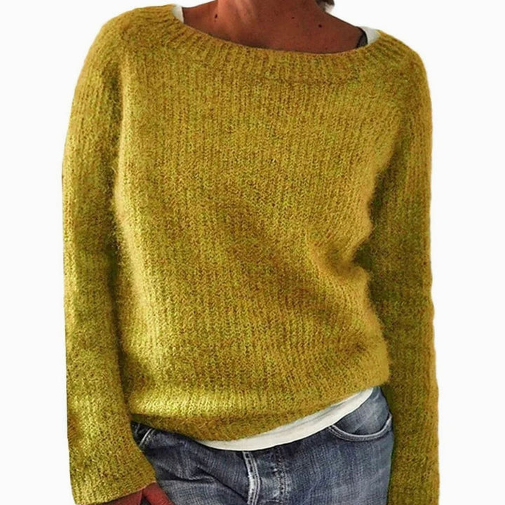 Women's Relaxed-Fit Soft Knit Pullover Sweater - Yellow