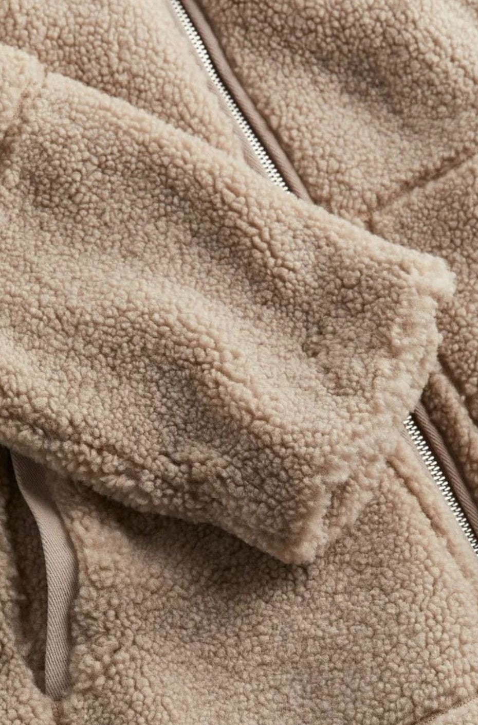 Women's Relaxed-Fit Teddy Zip-Up Jacket High Neck Fleece