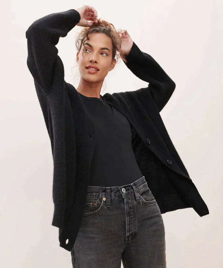 Women's Relaxed-Fit V-Neck Cashmere Button-Front Cardigan