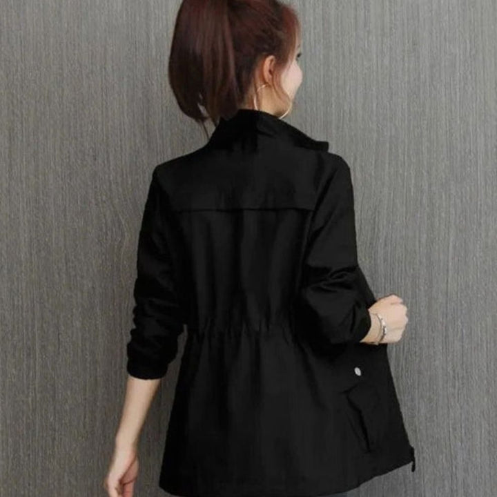 Women's Relaxed-Fit Waterproof Zip-Up Trench Coat - Black