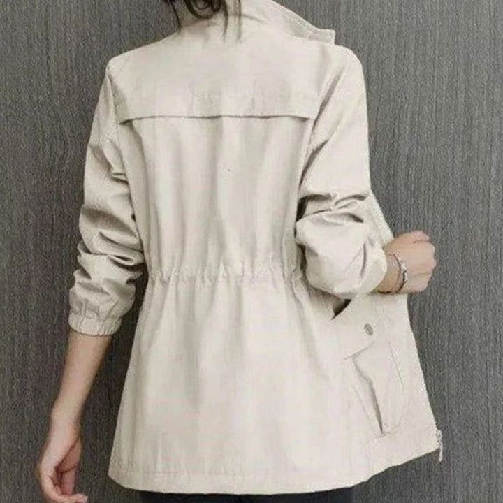 Women's Relaxed-Fit Waterproof Zip-Up Trench Coat - Beige