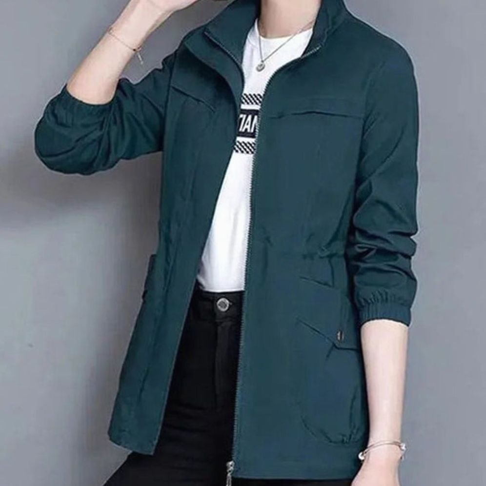 Women's Relaxed-Fit Waterproof Zip-Up Trench Coat - Blue