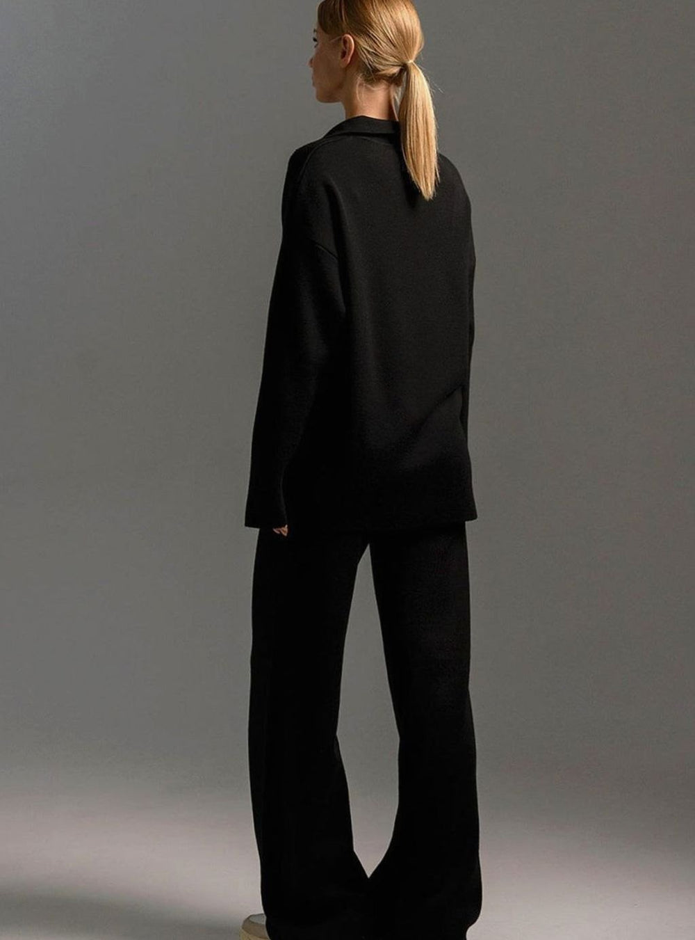 Women's Relaxed-Fit Wide-Leg Quarter-Zip Winter Lounge Set