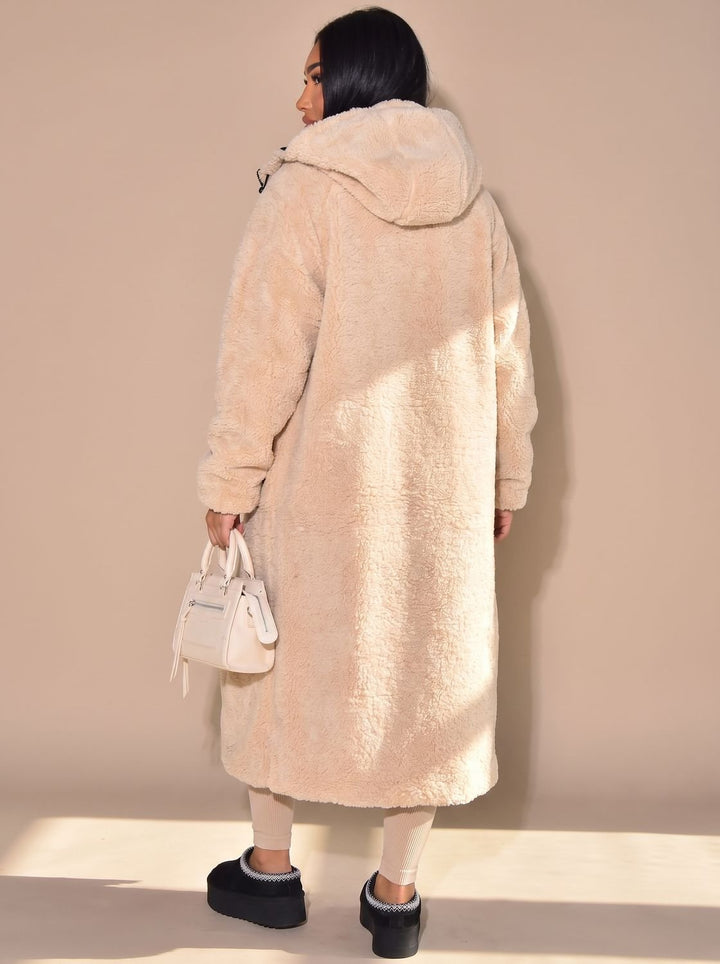Women's Reversible Longline Hooded Puffer Winter Coat