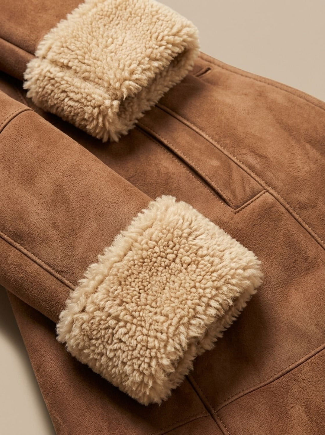 Women's Shearling-Lined Long Button-Front Faux Fur Coat
