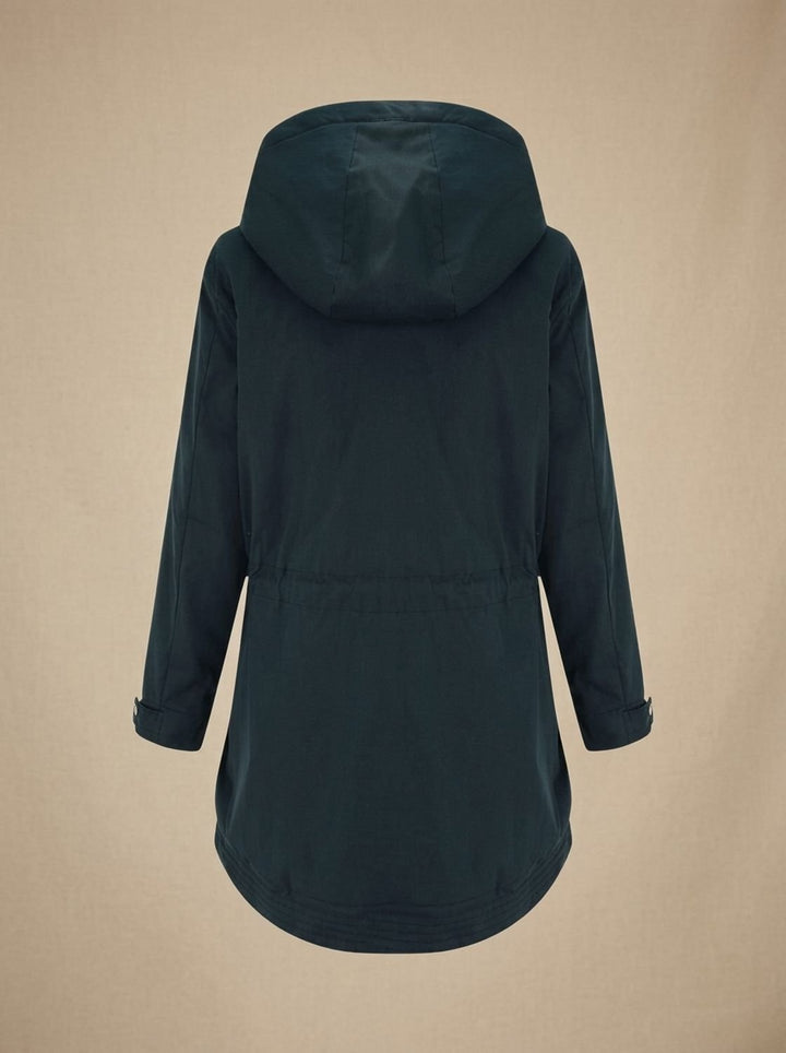Women's Sherpa-Lined Hooded Parka Coat Adjustable-Waist