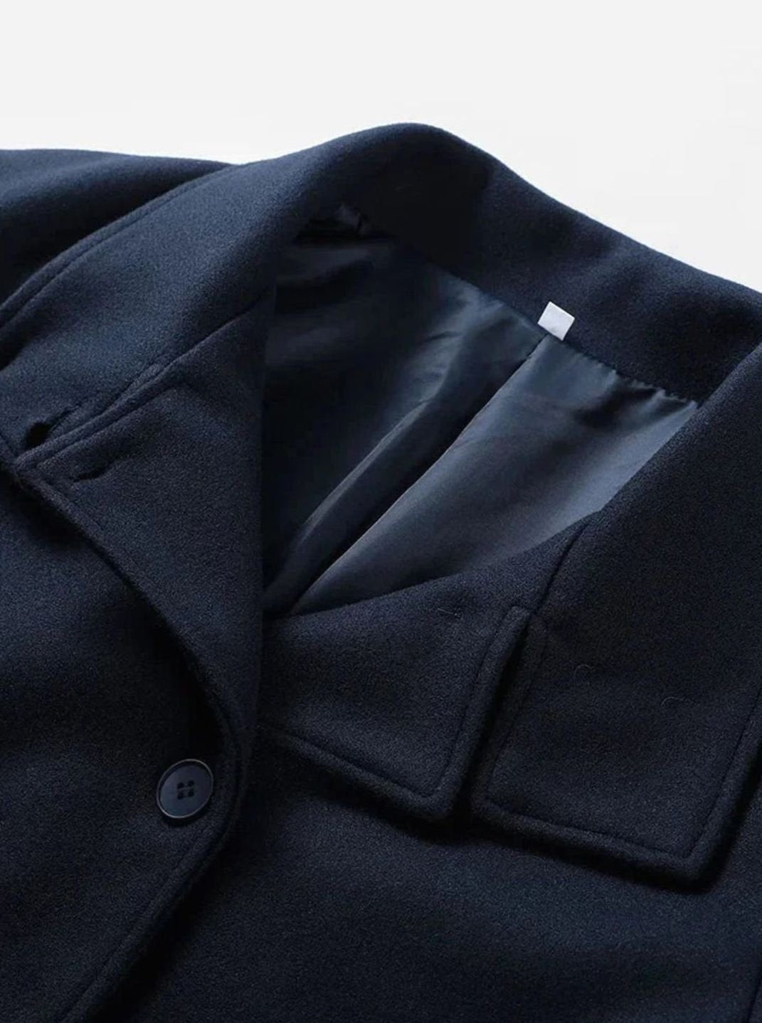 Women's Short Wool-Blend Button-Up High-Collar Winter Coat
