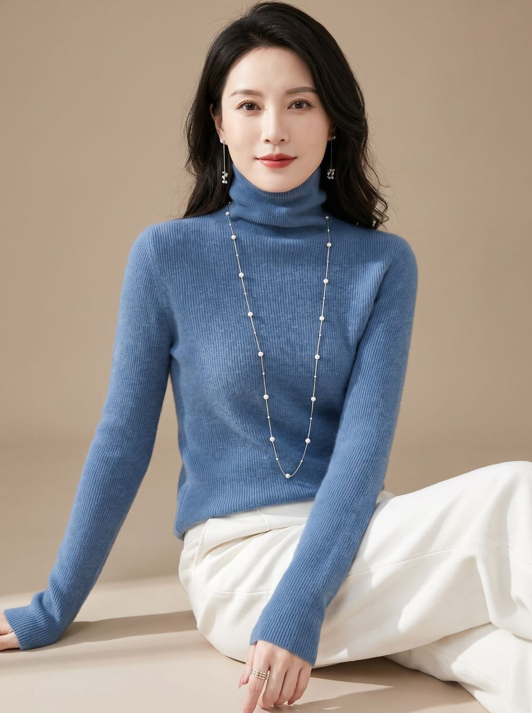 Women's Slim-Fit Ribbed Turtleneck Sweater