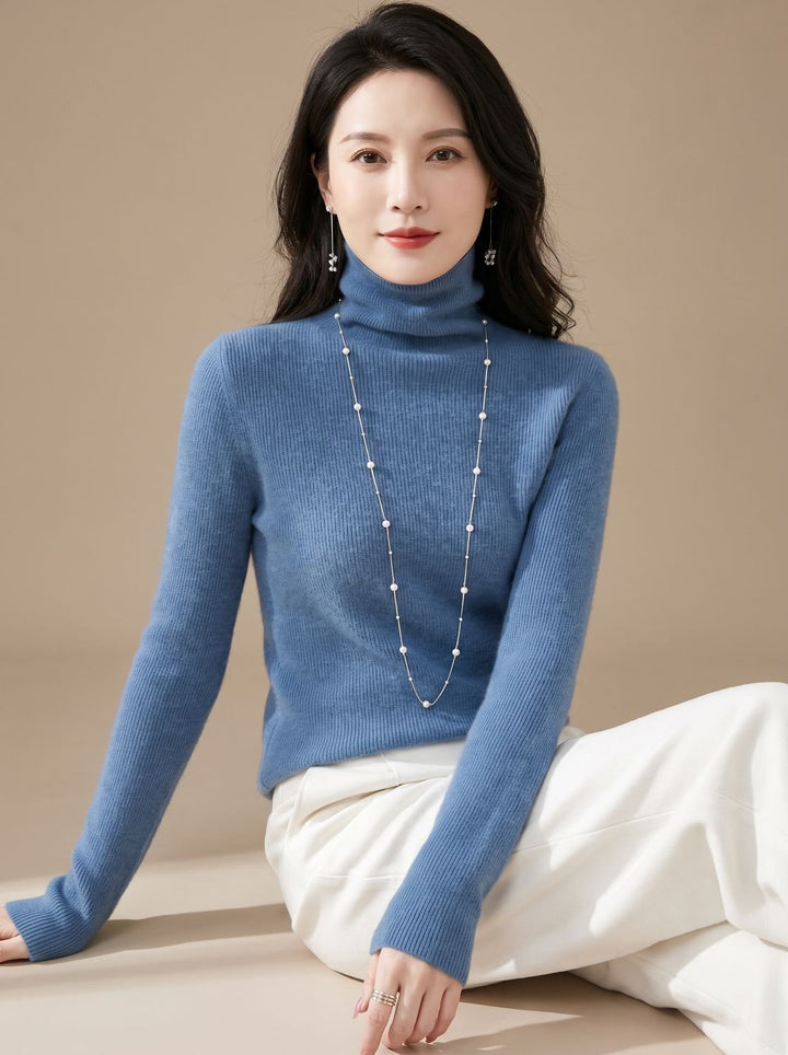 Women's Slim-Fit Ribbed Turtleneck Sweater