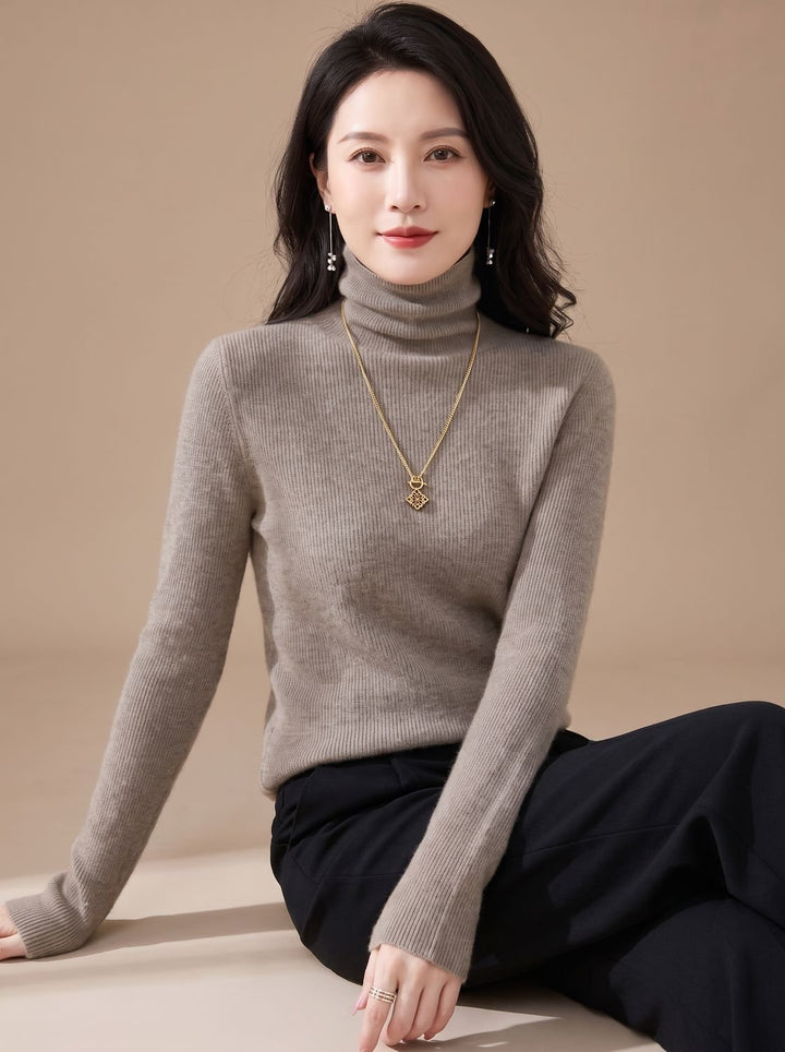 Women's Slim-Fit Ribbed Turtleneck Sweater