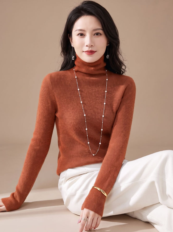 Women's Slim-Fit Ribbed Turtleneck Sweater