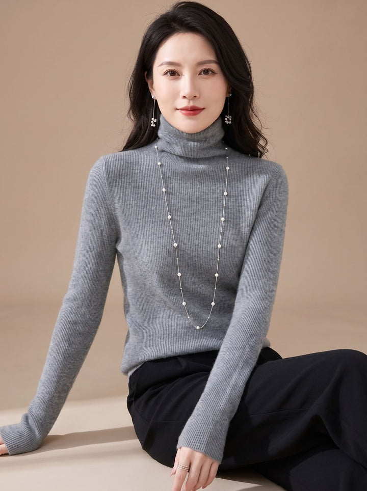 Women's Slim-Fit Ribbed Turtleneck Sweater
