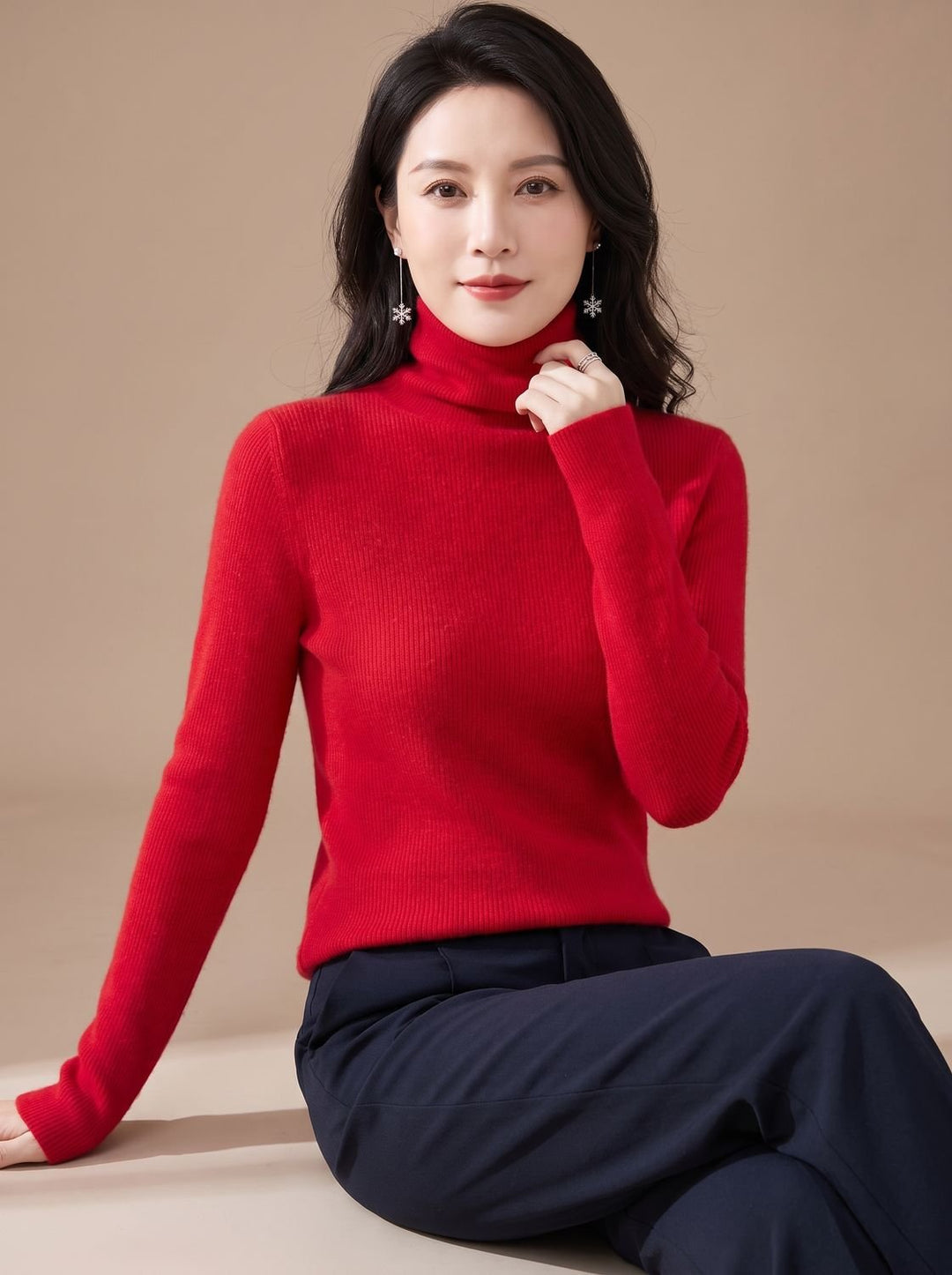 Women's Slim-Fit Ribbed Turtleneck Sweater