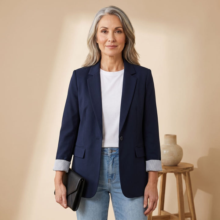 Women's Slim-Fit Rolled-Sleeve Business Casual Blazer