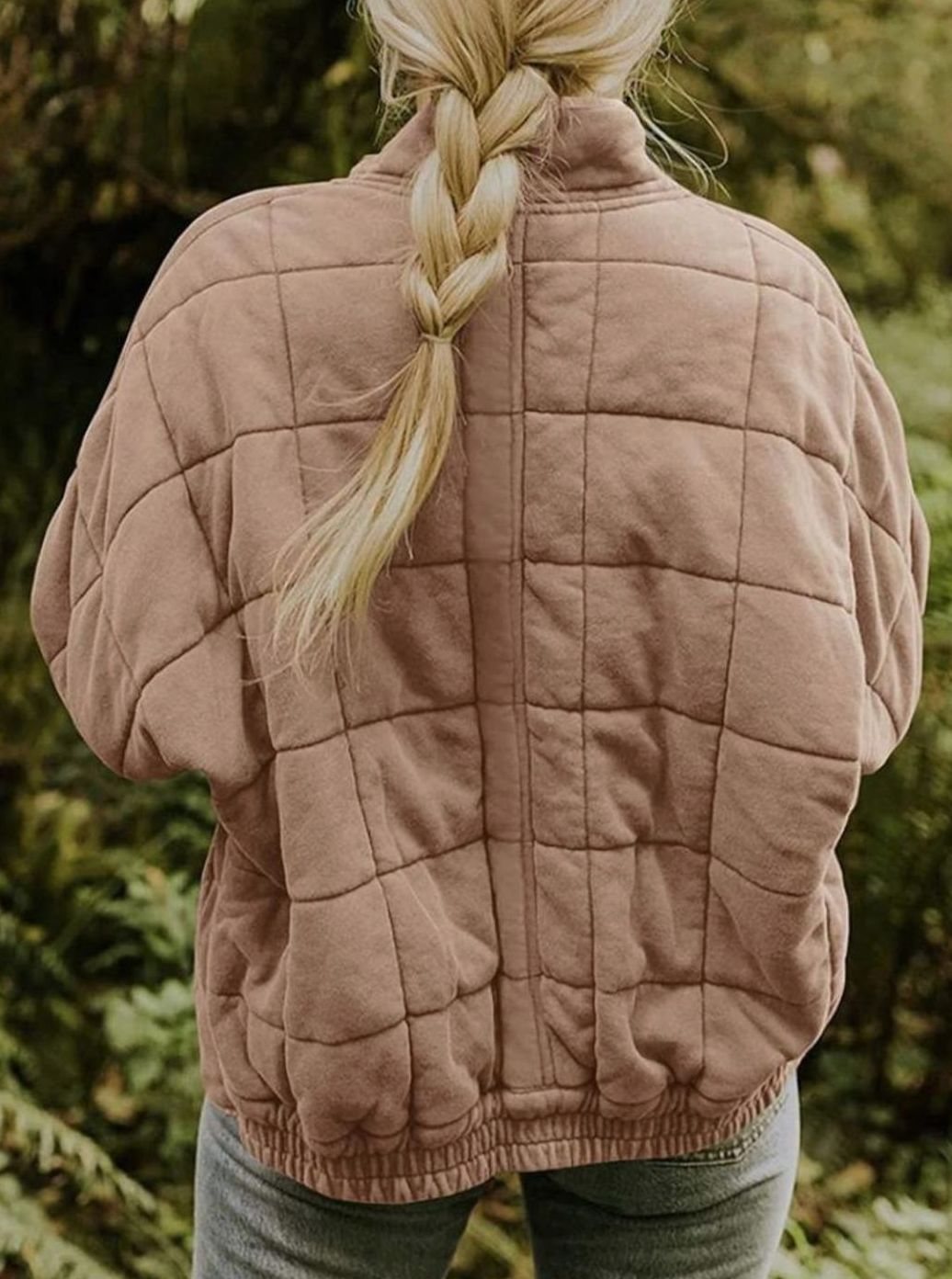 Women's Slim-Fit Zip-Up Quilted Jacket Stand Collar