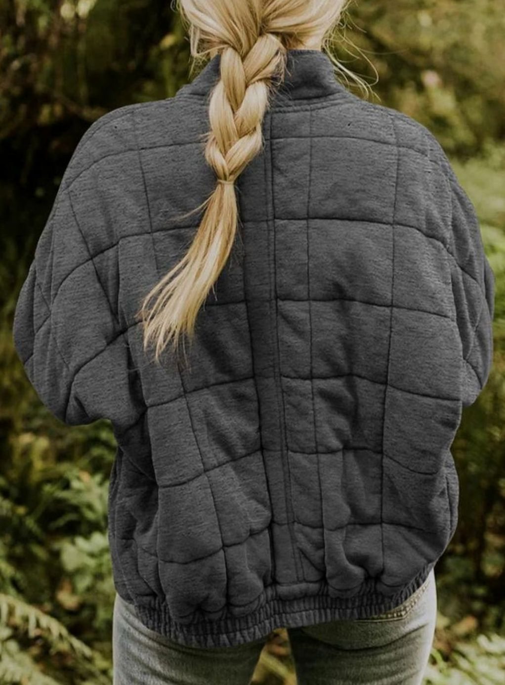 Women's Slim-Fit Zip-Up Quilted Jacket Stand Collar