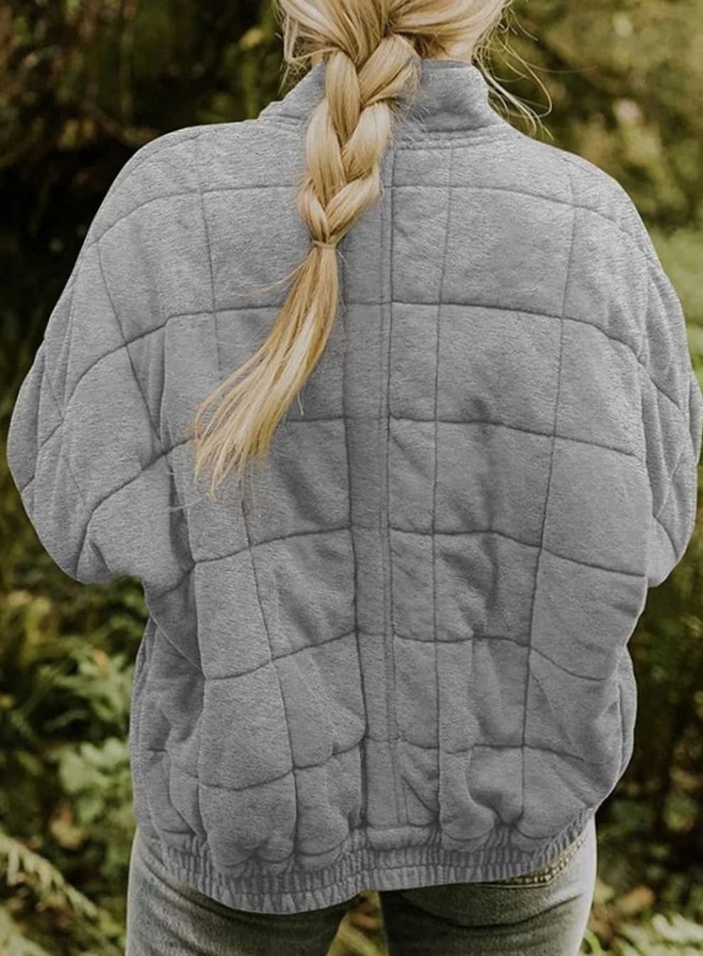 Women's Slim-Fit Zip-Up Quilted Jacket Stand Collar
