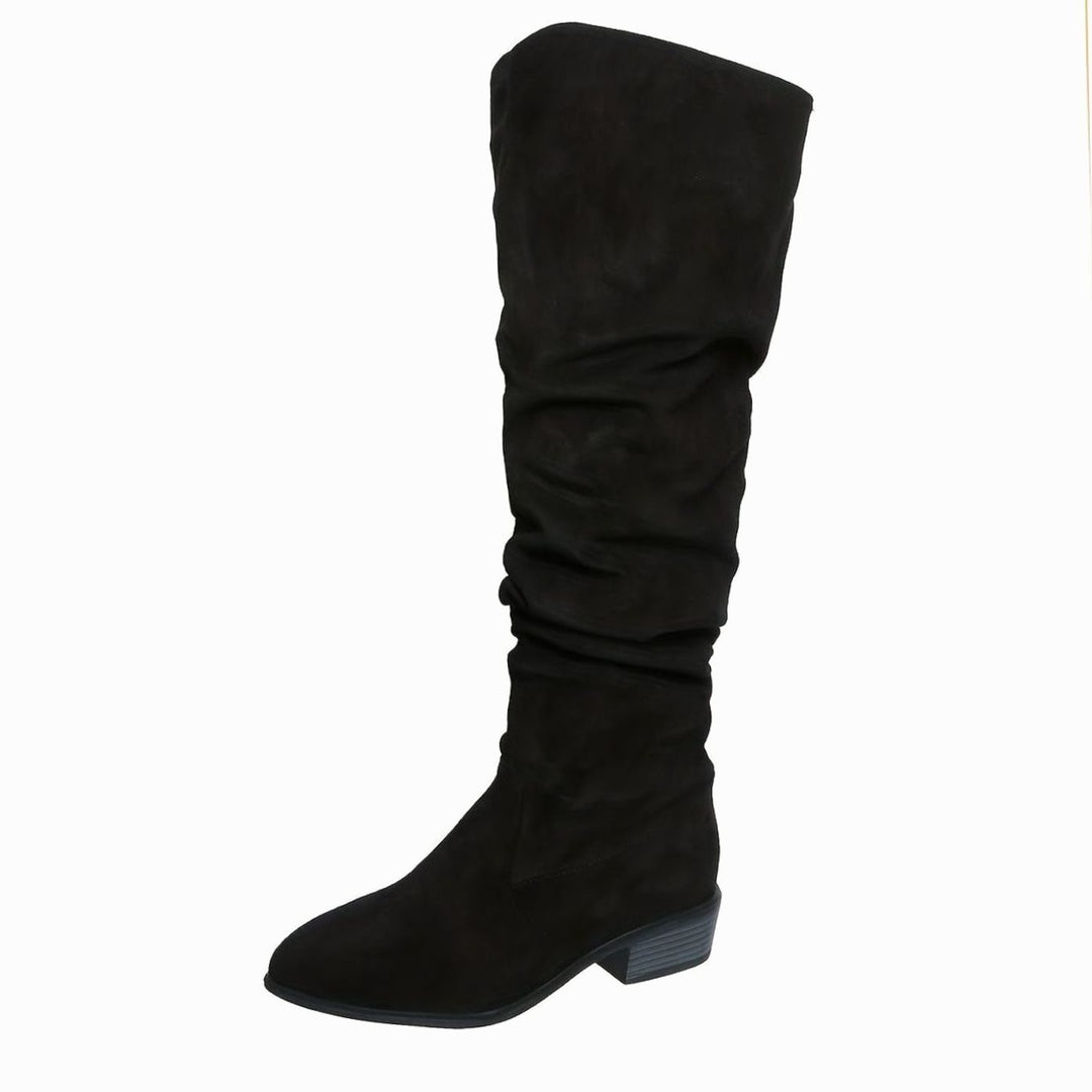 Women's Slouchy Over-the-Knee Suede Block-Heel Boots
