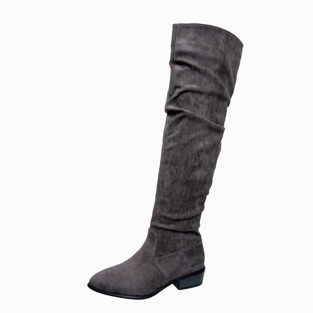 Women's Slouchy Over-the-Knee Suede Block-Heel Boots