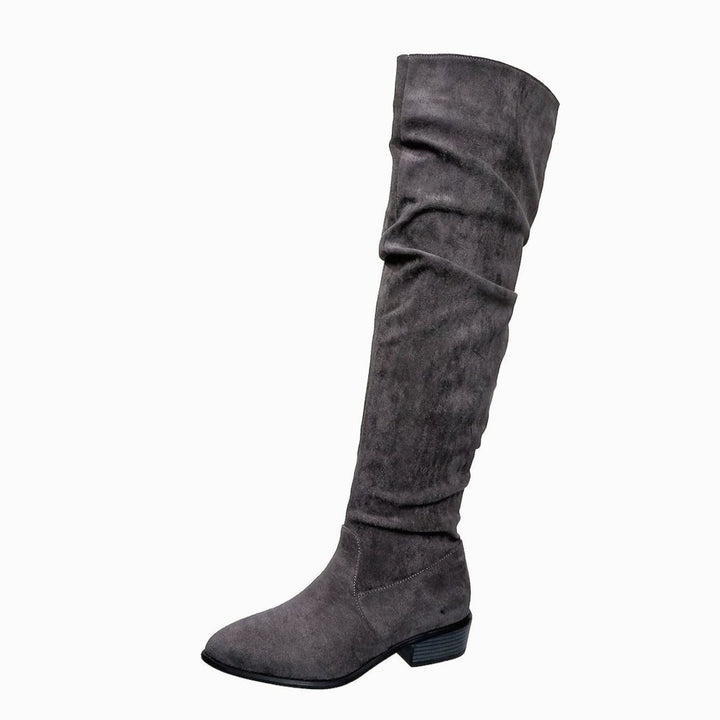 Women's Slouchy Over-the-Knee Suede Block-Heel Boots