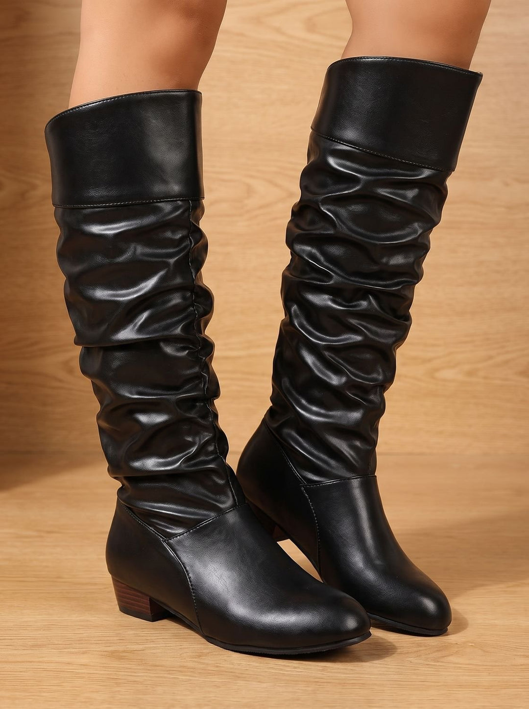 Women's Slouchy Pointed-Toe Pull-On Knee High Boots