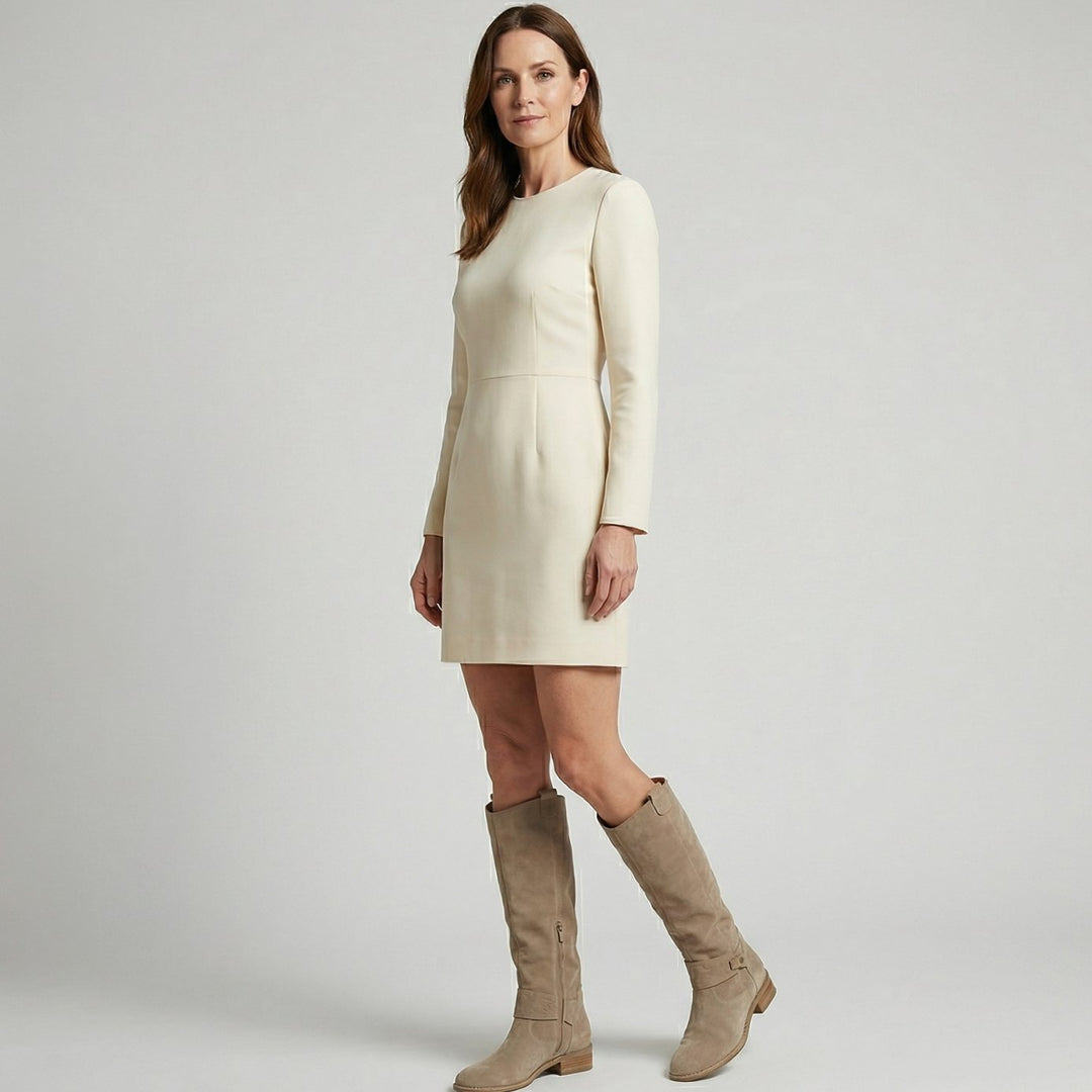 Women's Slouchy Suede-Look Knee High Boots Low Heel