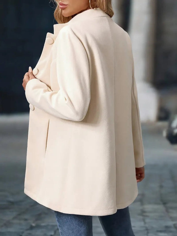 Women's Stand-Collar Button-Front Longline Blazer Coat