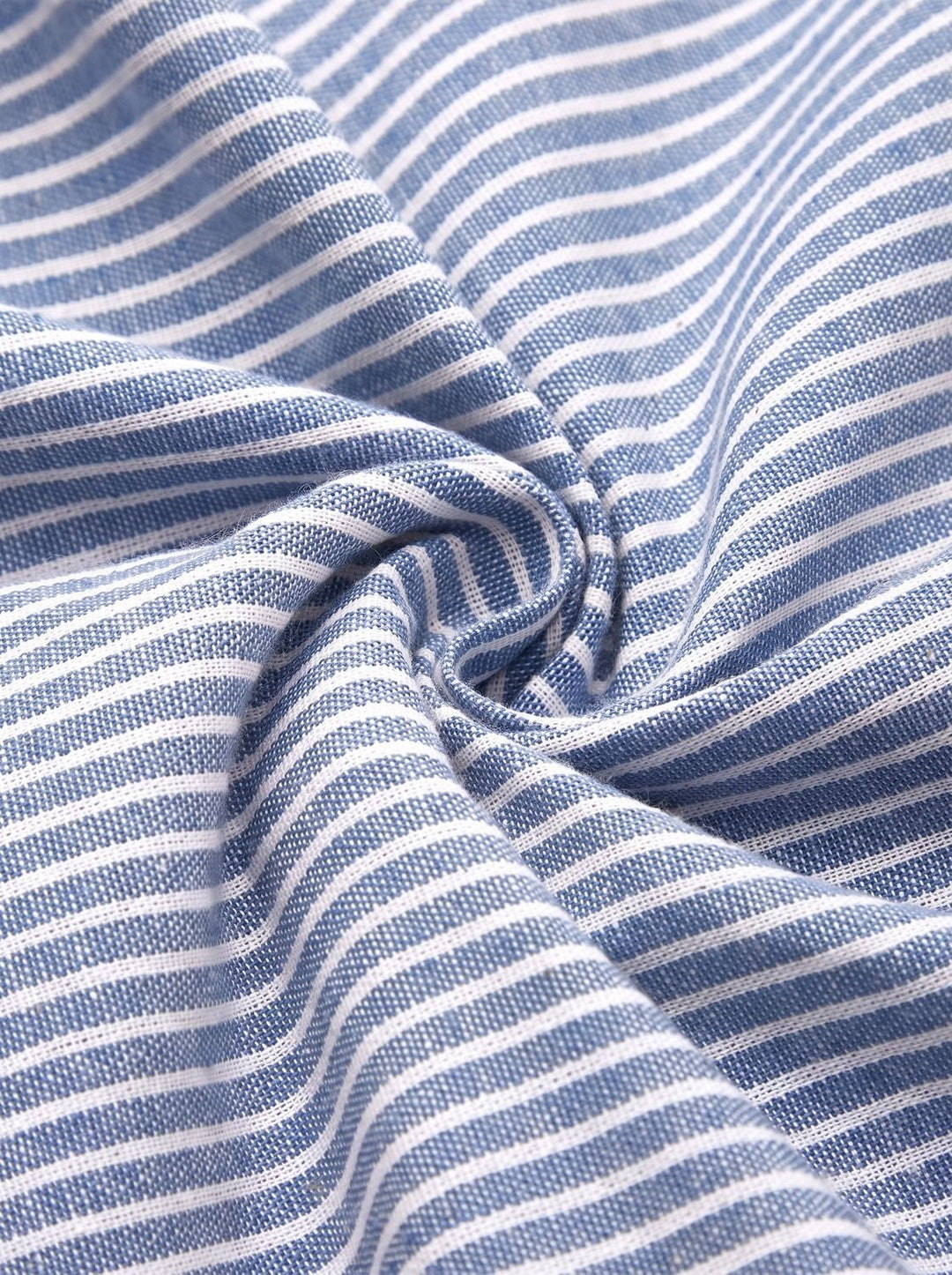 Women's Striped Short-Sleeve Button-Detail Midi Occasion Dress