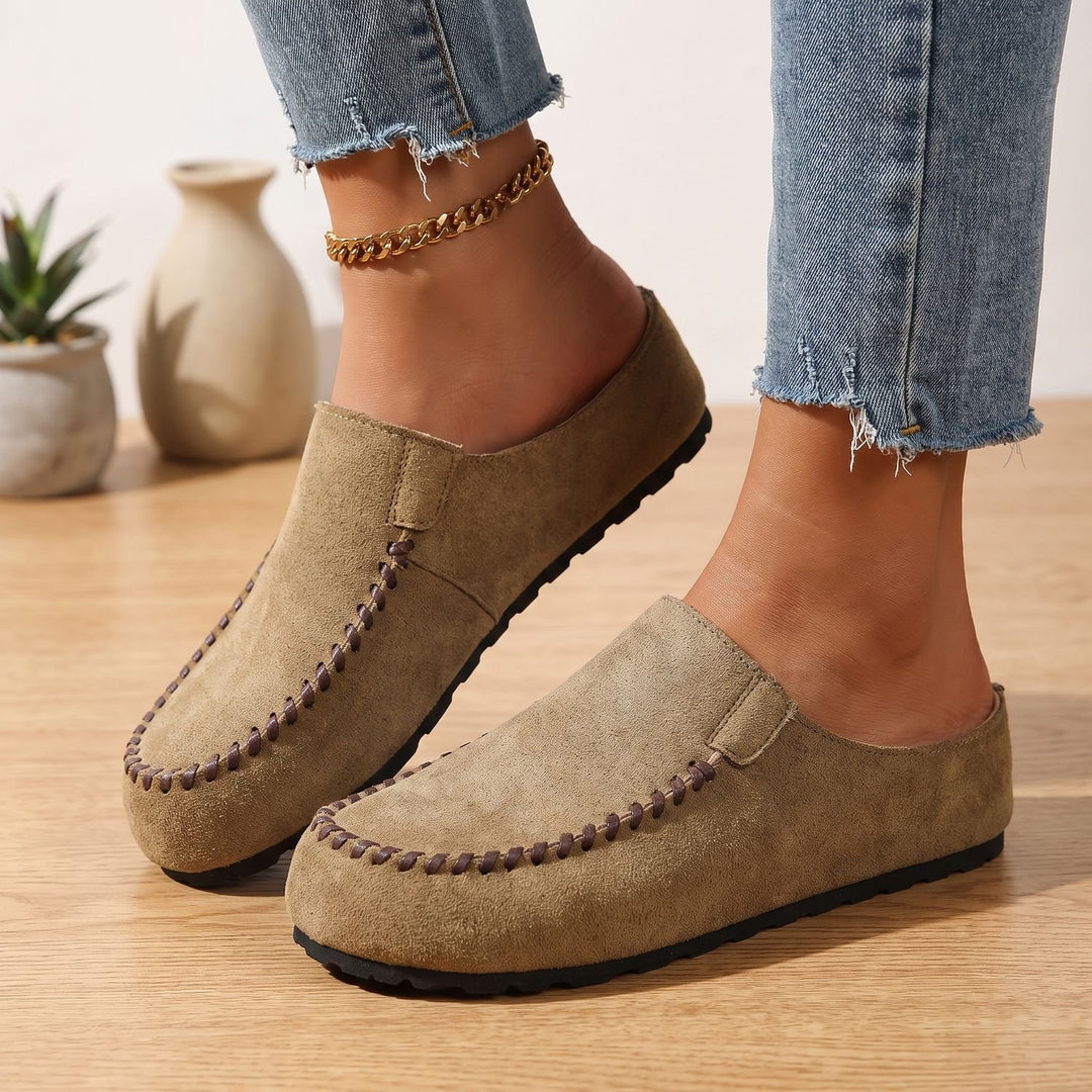 Women's Suede Slip-On Mules Cushioned Comfort Clogs