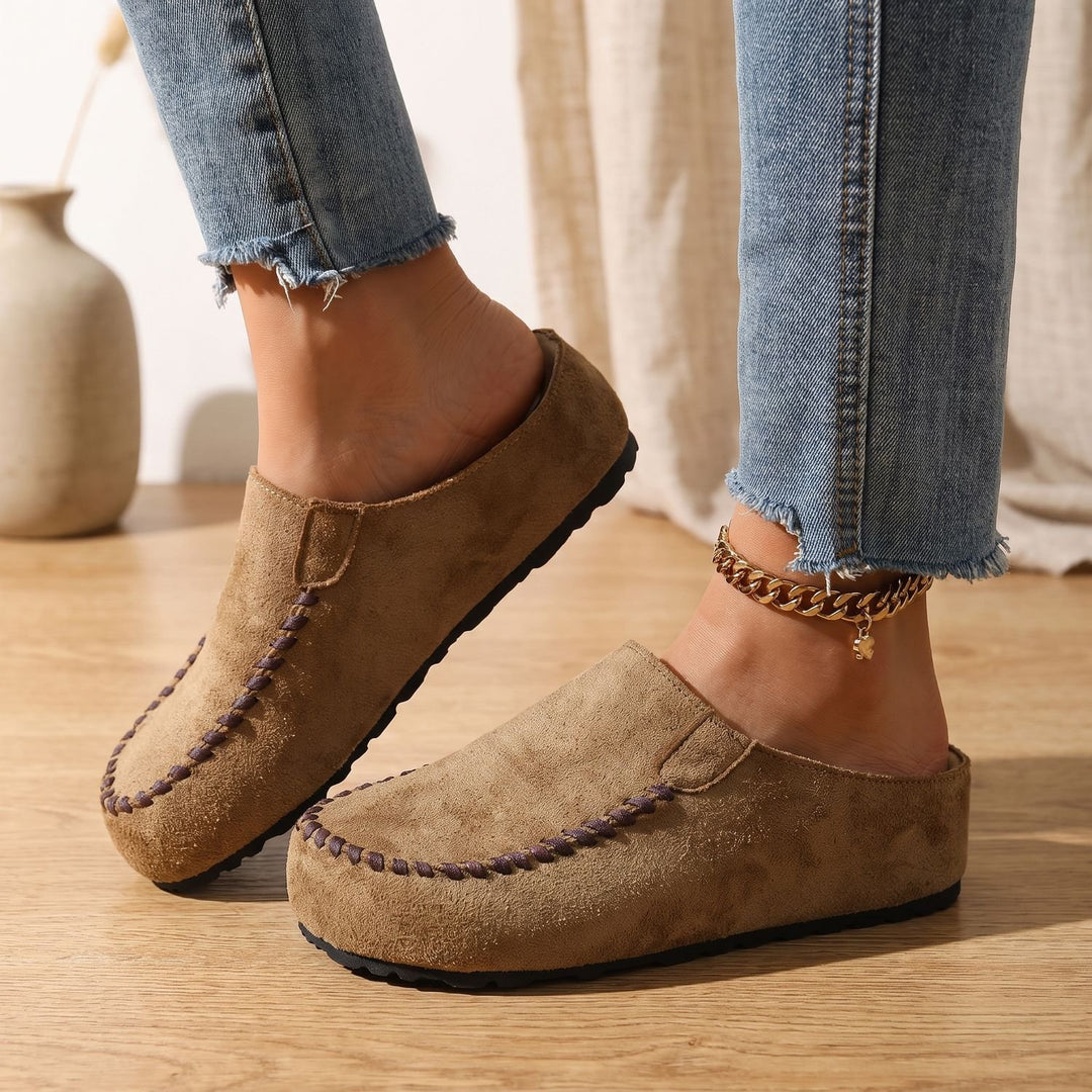 Women's Suede Slip-On Mules Cushioned Comfort Clogs