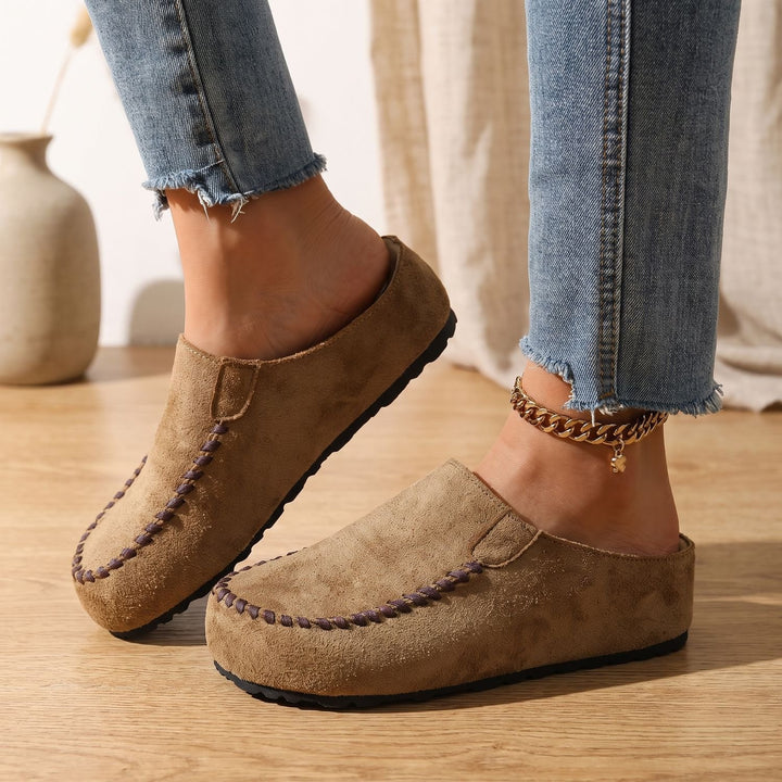 Women's Suede Slip-On Mules Cushioned Comfort Clogs