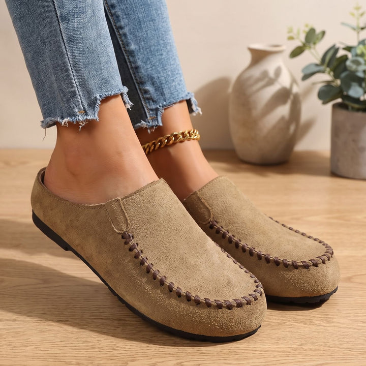 Women's Suede Slip-On Mules Cushioned Comfort Clogs