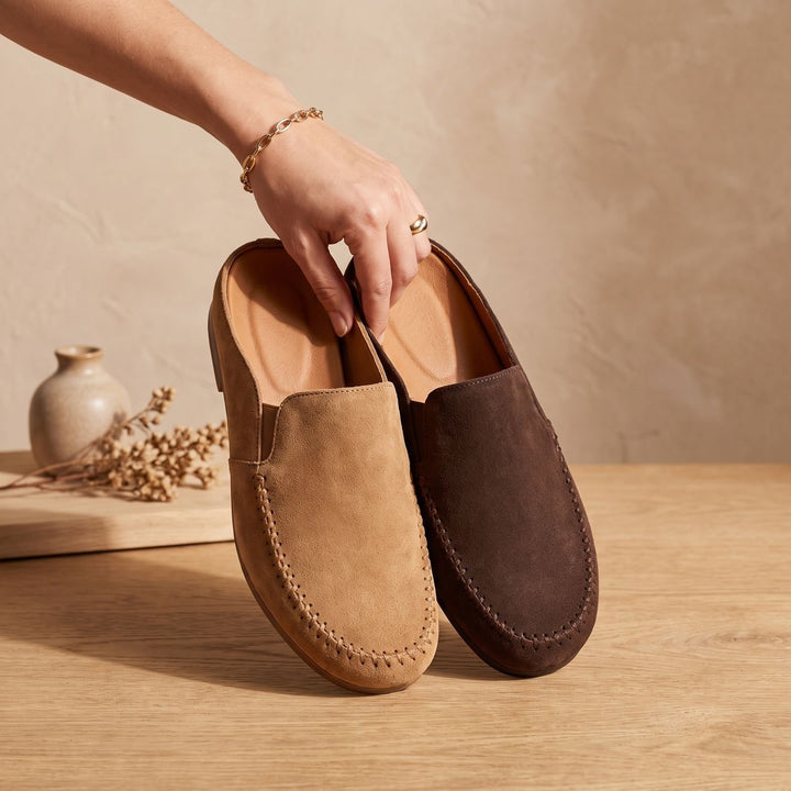 Women's Suede Slip-On Mules Cushioned Comfort Clogs