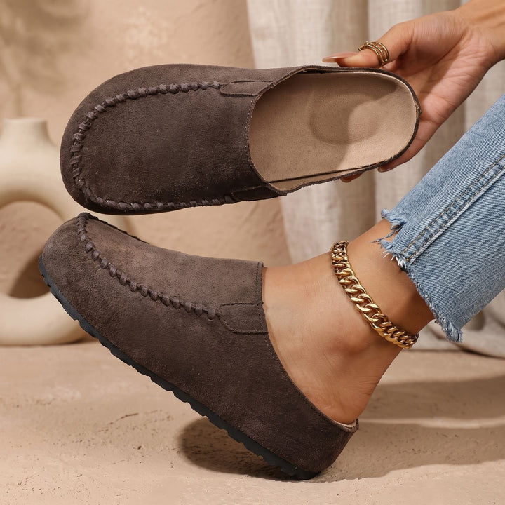 Women's Suede Slip-On Mules Cushioned Comfort Clogs