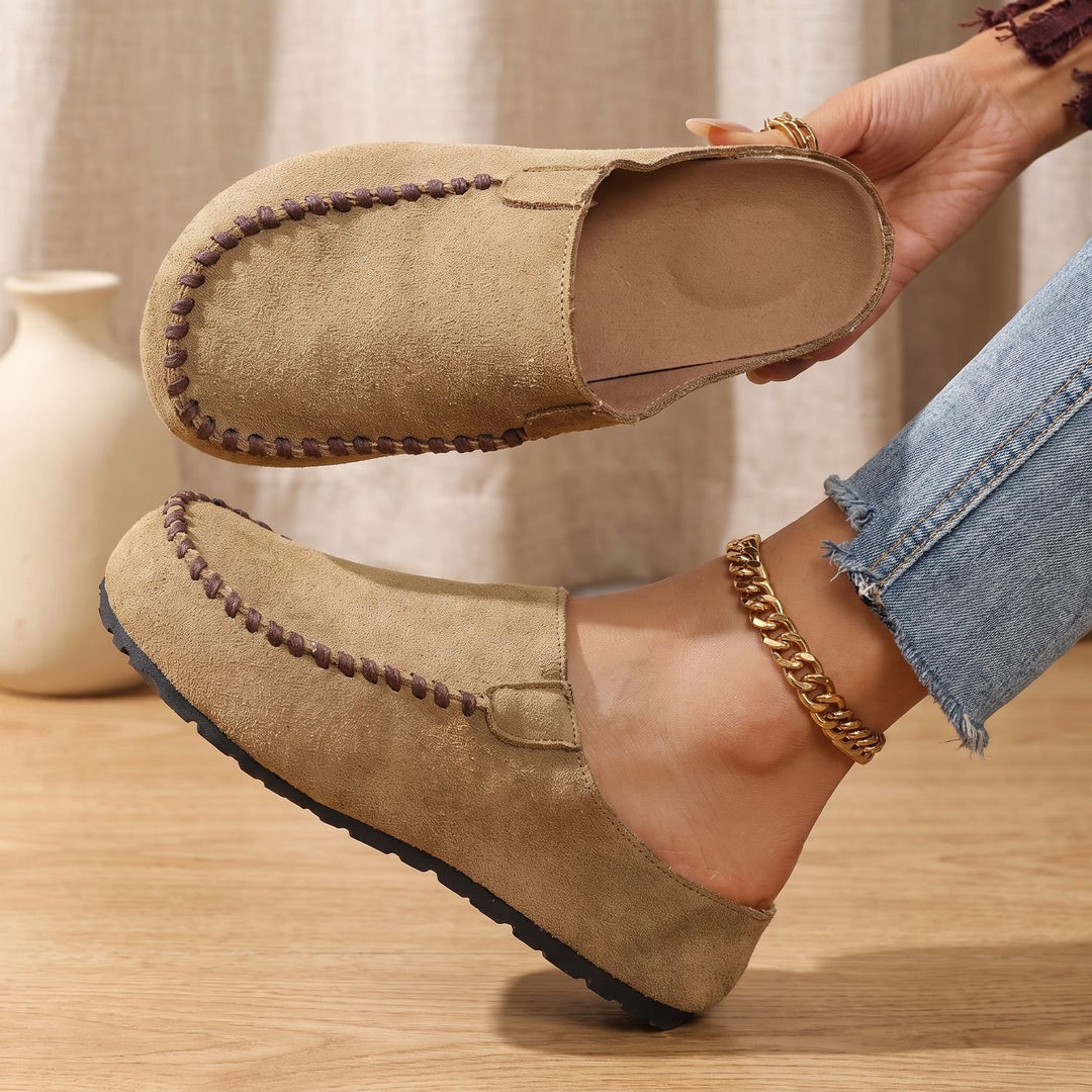 Women's Suede Slip-On Mules Cushioned Comfort Clogs