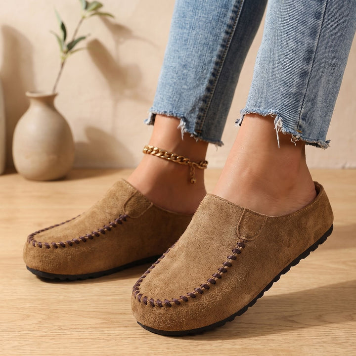 Women's Suede Slip-On Mules Cushioned Comfort Clogs
