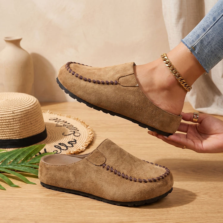 Women's Suede Slip-On Mules Cushioned Comfort Clogs