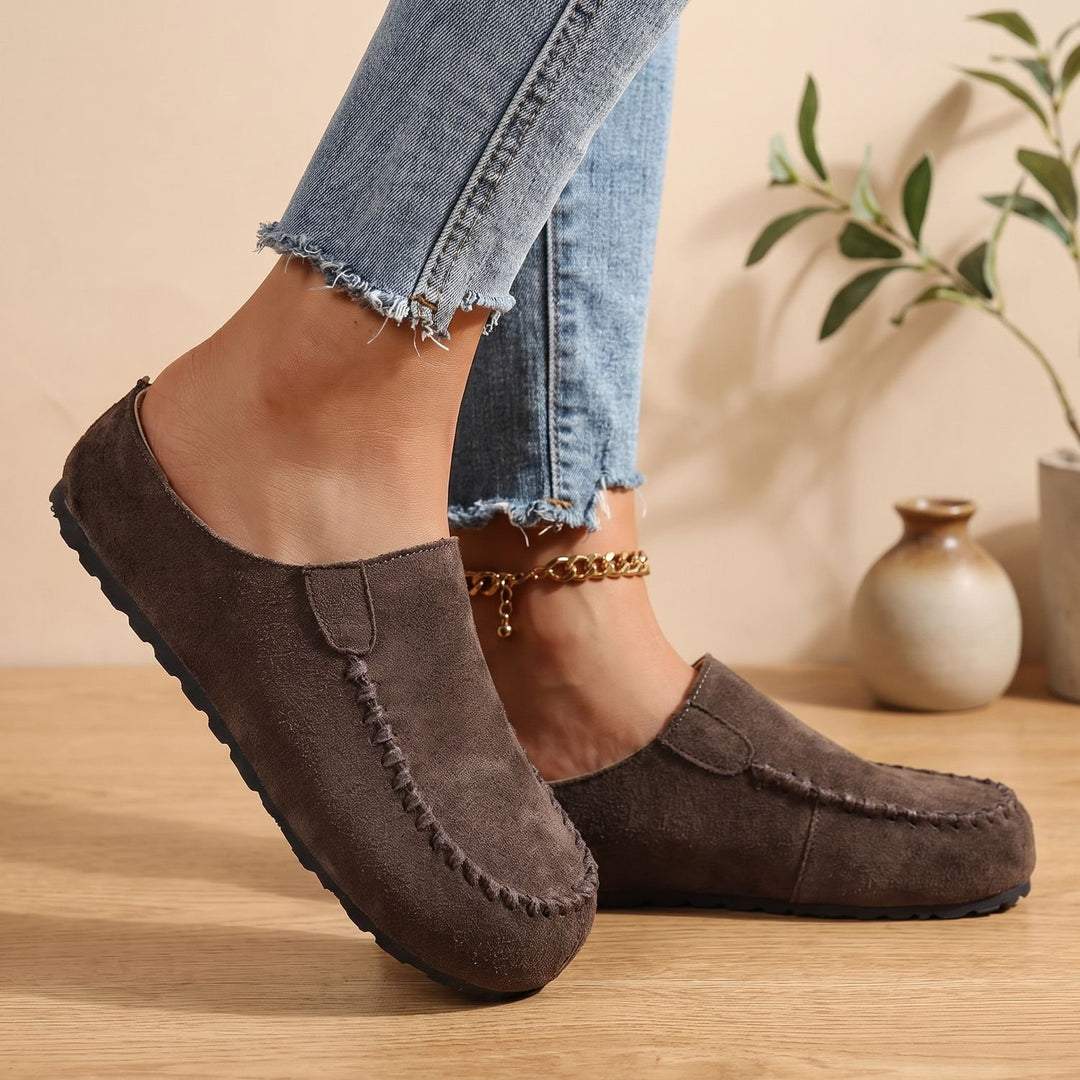 Women's Suede Slip-On Mules Cushioned Comfort Clogs