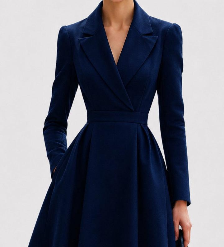 Women's Tailored Coat Formal Dresses Structured Midi Fit-and-Flare