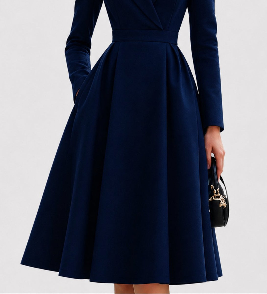 Women's Tailored Coat Formal Dresses Structured Midi Fit-and-Flare