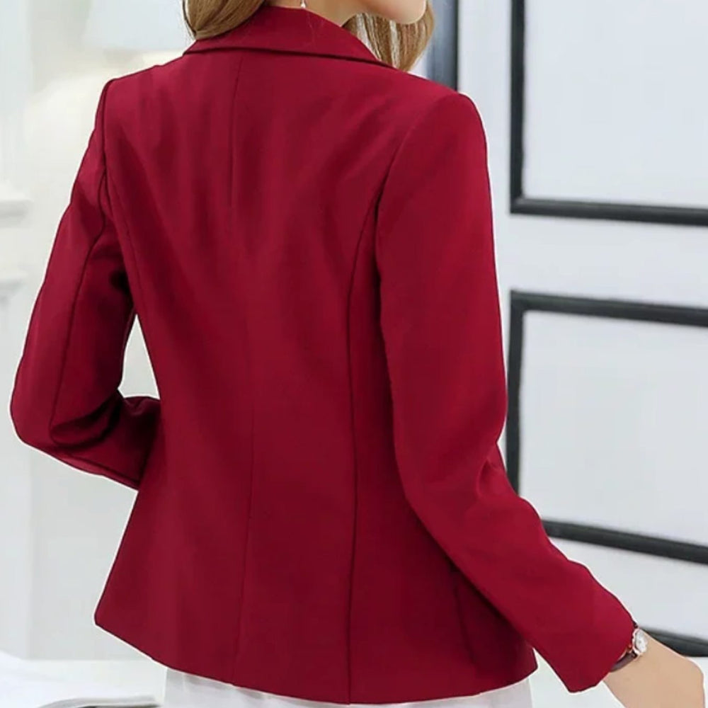 Women's Tailored Slim-Fit One-Button Office Blazer
