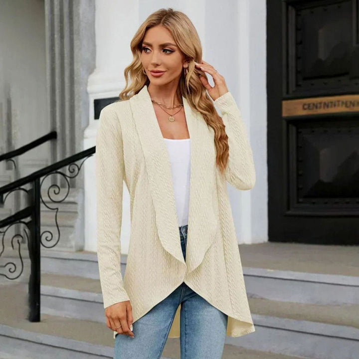 Women's Textured Open-Front Long-Sleeve Cardigan