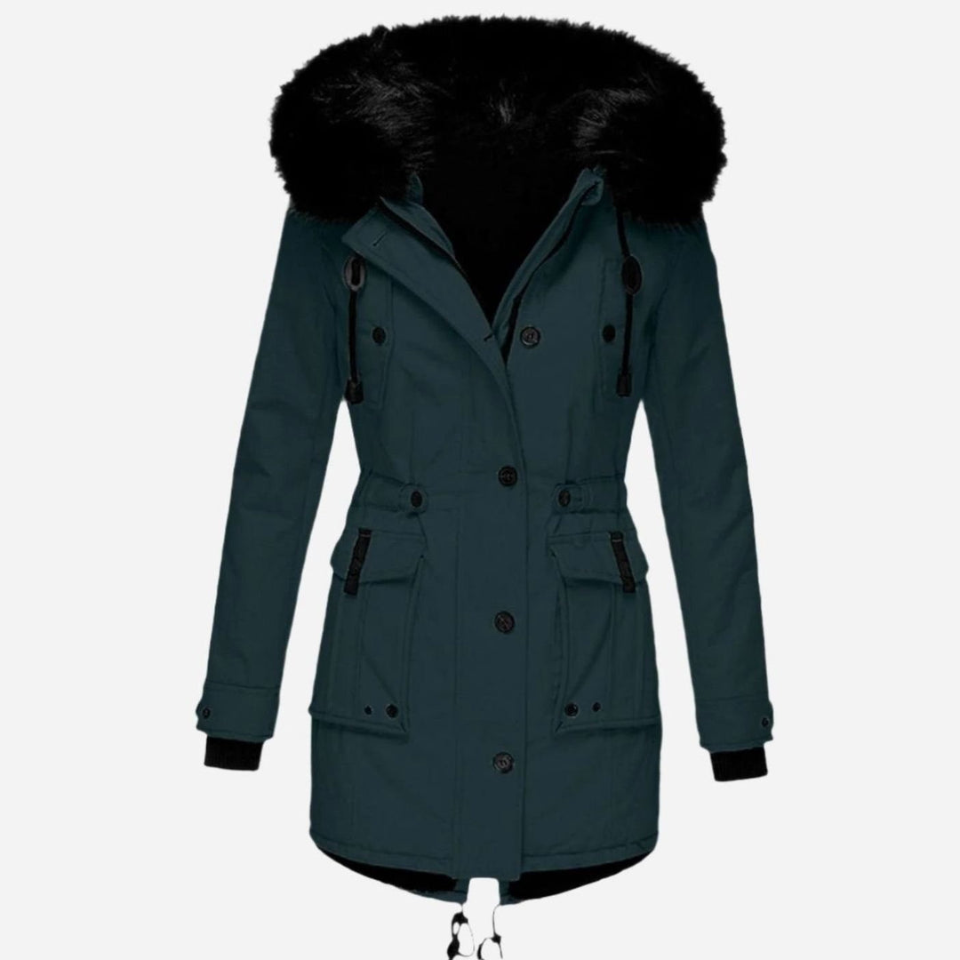 Women's Thick Faux Fur Hooded Drawstring Parka Coat