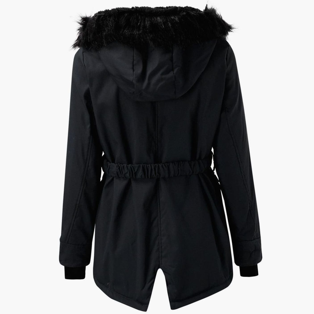 Women's Thick Faux Fur Hooded Drawstring Parka Coat