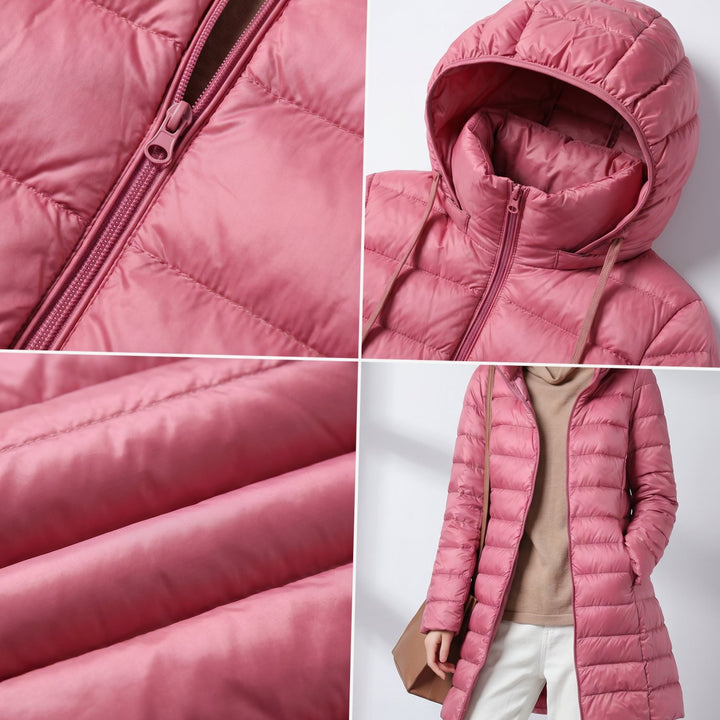 Women's Ultralight Hooded Long Puffer Jacket Packable
