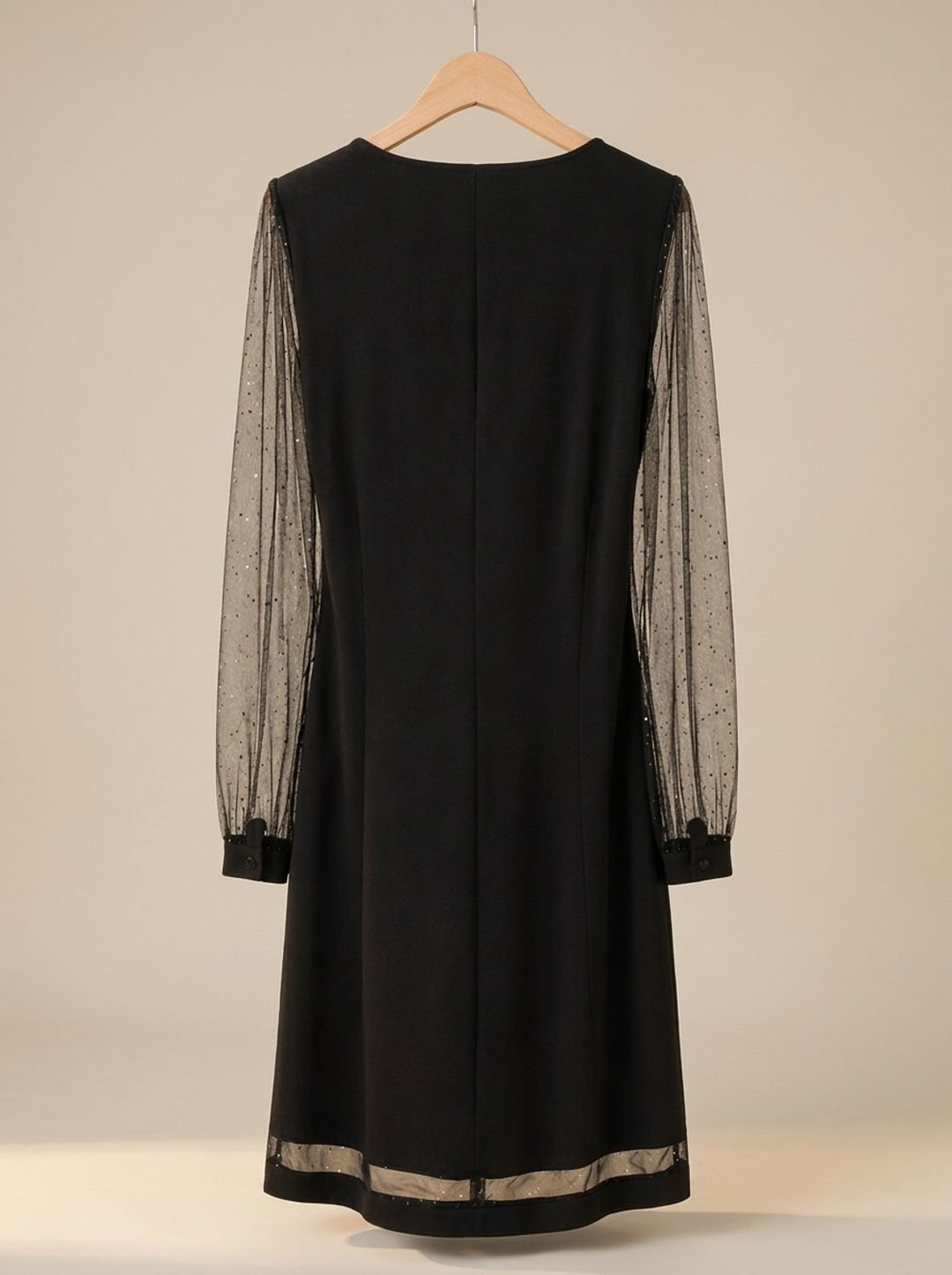 Women's V-Neck Glitter Mesh Sleeve Mini Christmas Party Dress