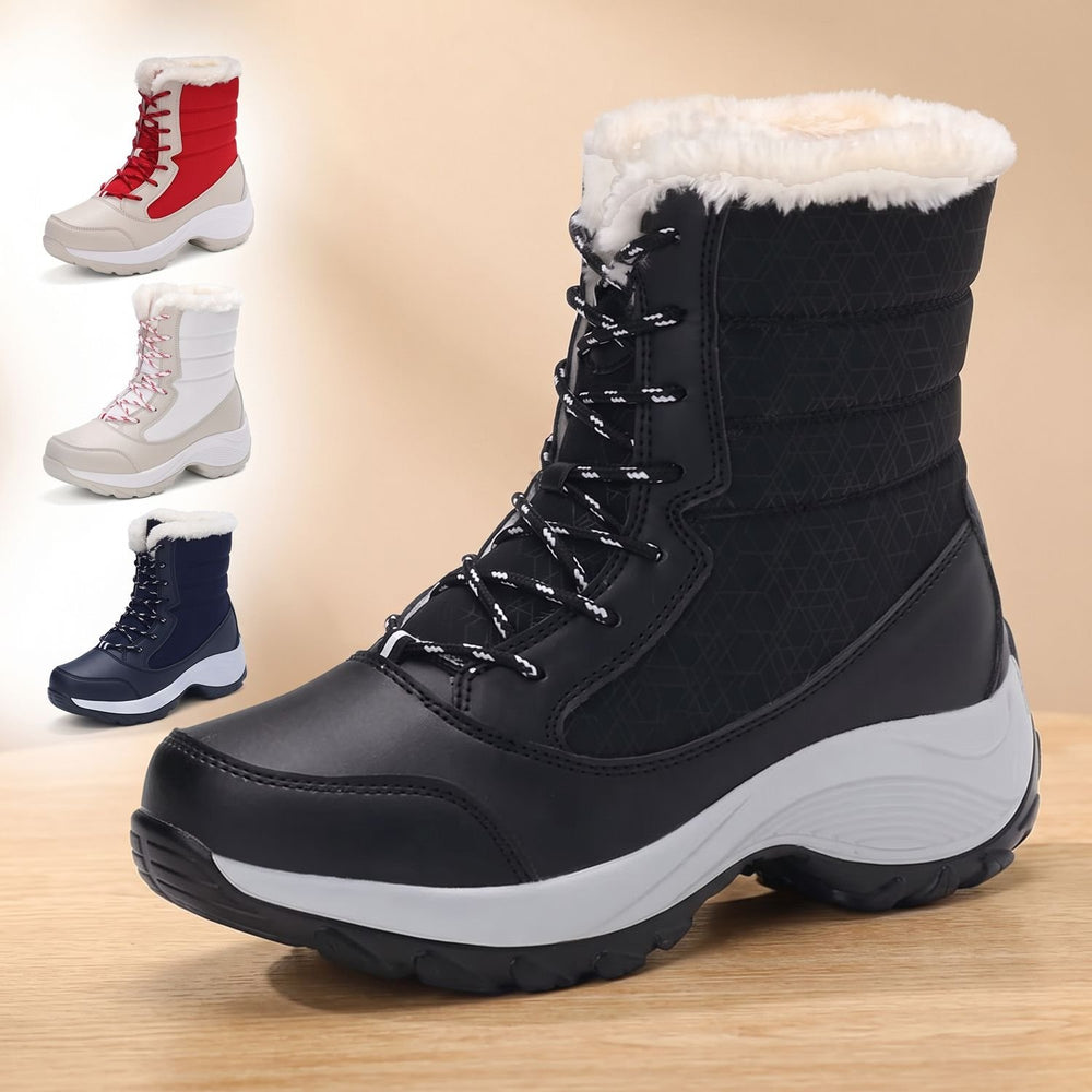 Women's Waterproof Faux-Fur Lined Lace-Up Snow Boots